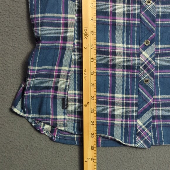 Simms Shirt Women's M Multicolor Plaid Flannel Long Sleeve Button Down Outdoors - Picture 6 of 10
